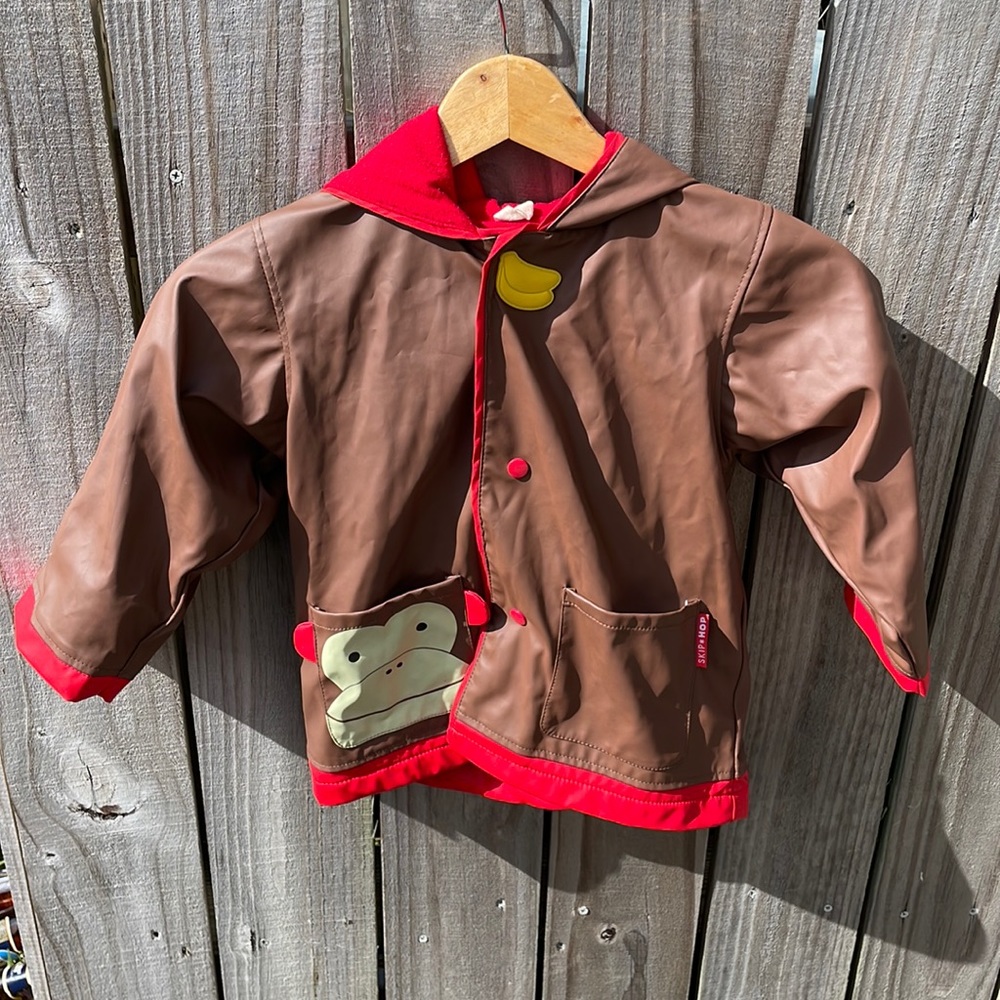 Skip Hop Monkey Raincoat Sz M (3/4) EUC